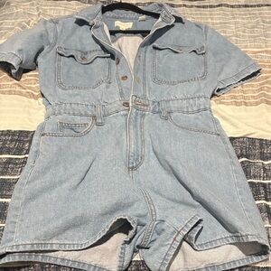 Universal Thread Light Blue Denim Romper